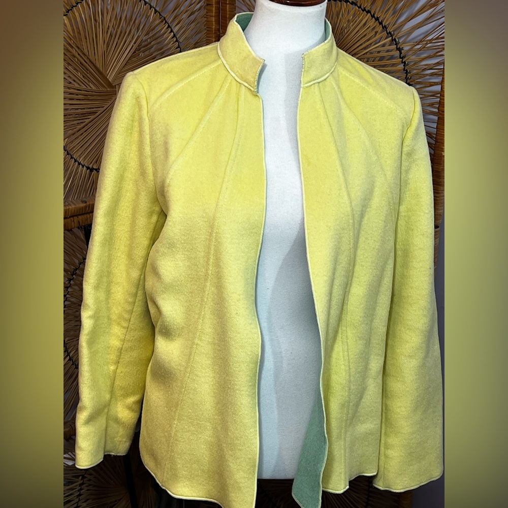 Vintage Harve Bernard viscose/wool blend open jacket, 10. Feels like Boiled wool